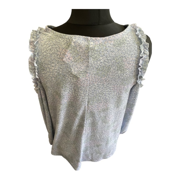 LC Lauren Conrad Sz S Semi Sheer Floral Blouse Top Sleeve NWT - Picture 2 of 6